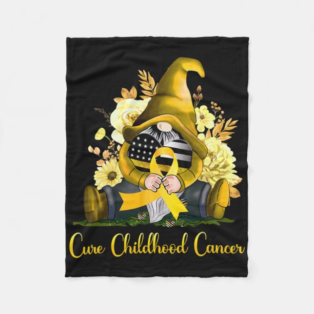 Manta Polar Cure Childhood Cancer Awareness Gold Ribbon Gnome  (Anverso)