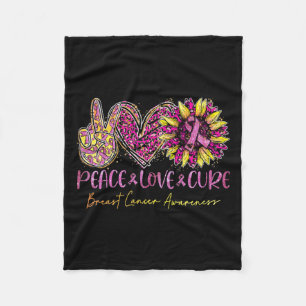 Manta Polar Cure Love Cure Pink Leopard Cáncer de Mama Sunflow