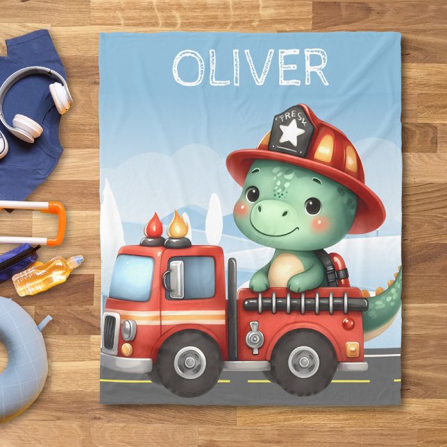 Manta Polar Curioso bombero Trex Dinosaur (Subido por el creador)