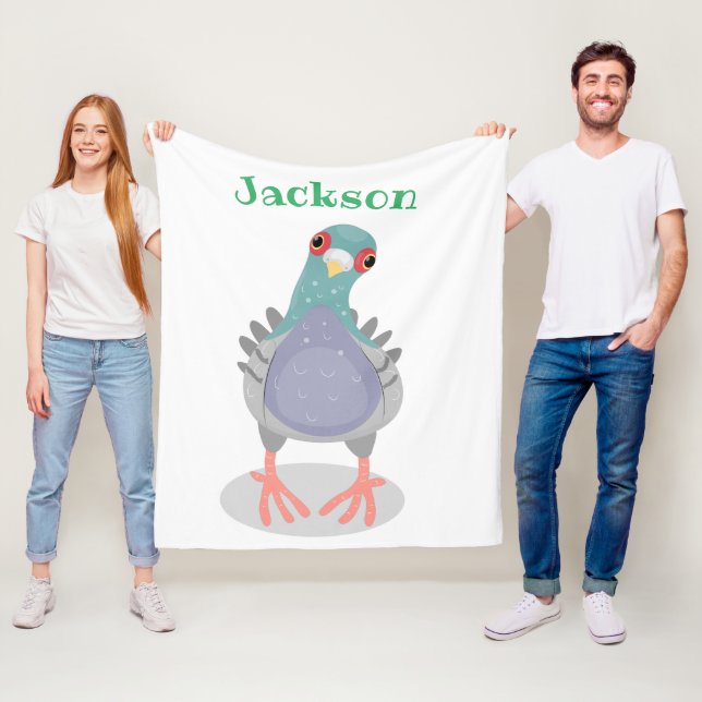 Manta Polar Curioso ilustracion personalizado de palomas (In situ)