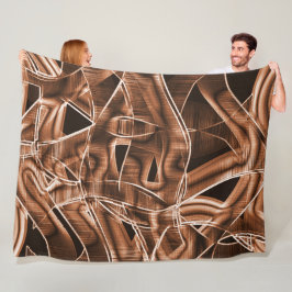 Manta Polar Curvas de cinta, corte marrón con relieve y solapa