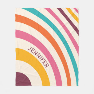 Manta Polar Curvas de estilo retro coloridas