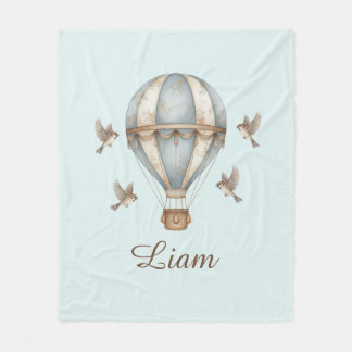 Manta Polar Custom Baby Name Fleece Blanket Watercolor Vintage