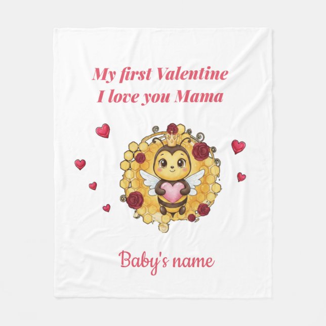 Manta Polar Custom baby's first valentine  (Anverso)