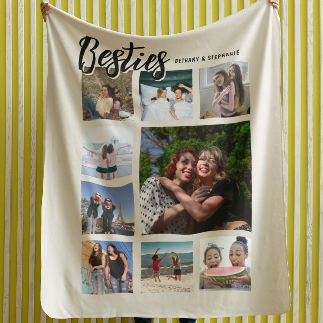 Manta Polar Custom Besties Photo Cream Collage (Subido por el creador)