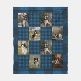 Manta Polar Custom Blue Plaid 8 Photo Collage