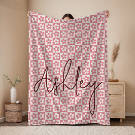 Manta Polar Custom Checkered Name Blanket for Mom or Auntie