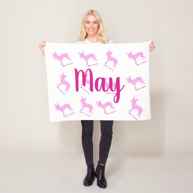 Manta Polar Custom Chihuahua Blanket  Pastel Silhouetteチワワ (In situ)