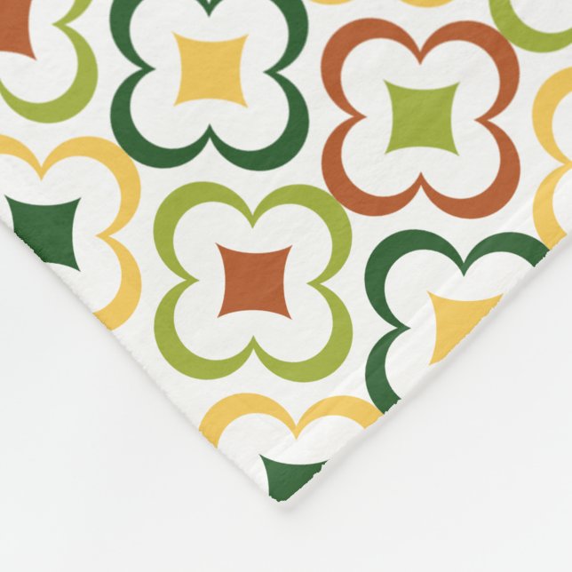 Manta Polar Custom Color Diamond Floral Pattern (Esquina)