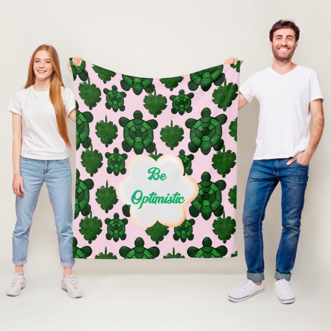 Manta Polar Custom Cute Turtle Leaves Seamless Pattern,  (In situ)