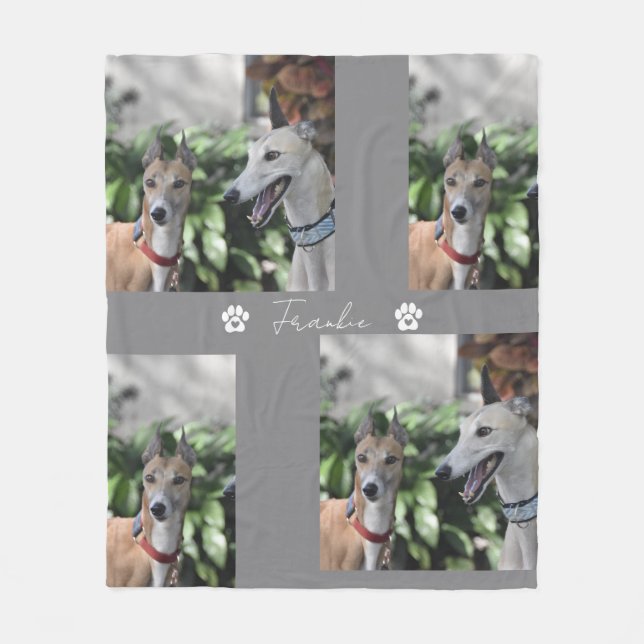 Manta Polar Custom Dog Cat Picture Bedding Blanket With Text,  (Anverso)