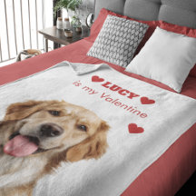 Custom Dog Photo Valentine's Day Blanket