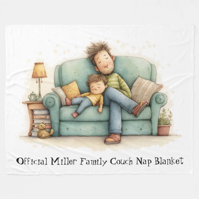 Manta Polar Custom Family Name Nap Blanket (Frente (Horizontal))
