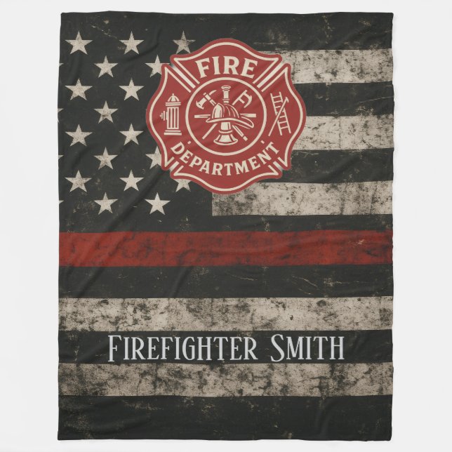 Manta Polar Custom Firefighter Thin Red Line Blanket (Anverso)
