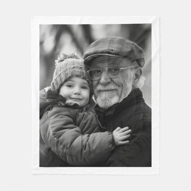 Manta Polar Custom Grandfather Photo Gift from Kids (Anverso)
