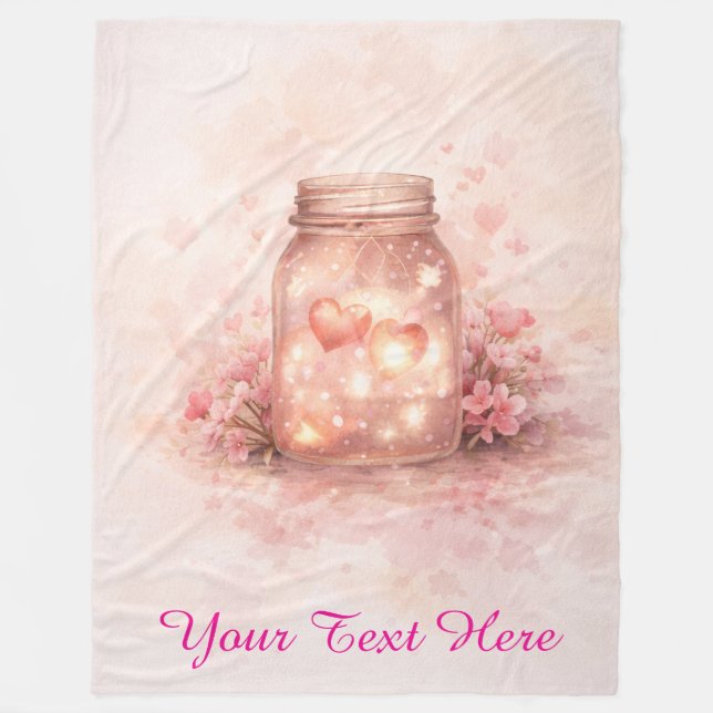 Manta Polar Custom Heart Jar Blanket - Romantic Gift (Anverso)