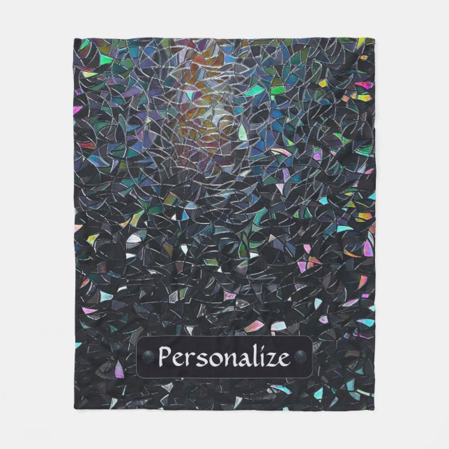 Manta Polar Custom Iridescent Abstract Stained Glass Pattern (Anverso)