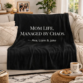 Manta Polar Custom Mom Chaos Funny Black/White Fleece Blanket