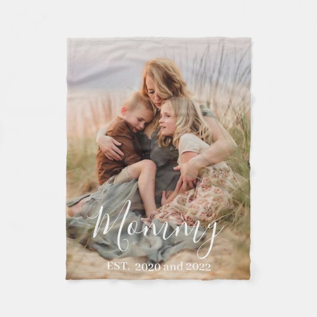 Manta Polar Custom Mom Established Modern Script Photo  (Anverso)