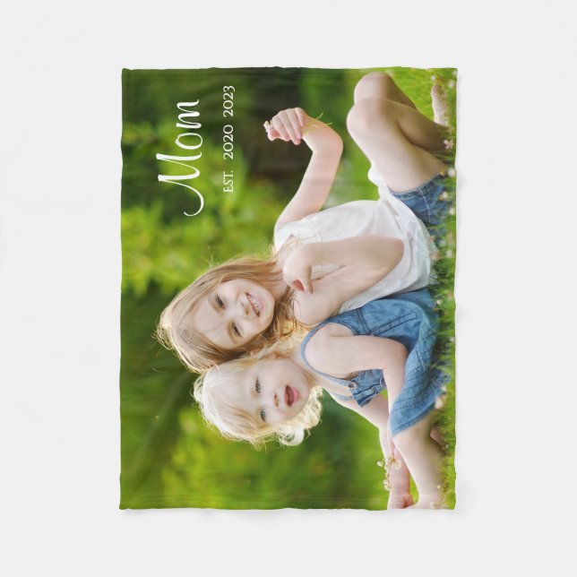 Manta Polar Custom Mom Established Modern Script Photo (Anverso)