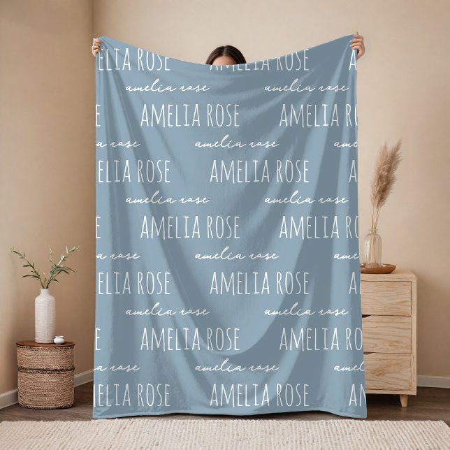 Manta Polar Custom Name Blanket Anniversary Gift for Couples (Personalized Name Blanket Gift for Newborn Kids Girls, Coworkers, Teachers, Bridesmaid and Couples)