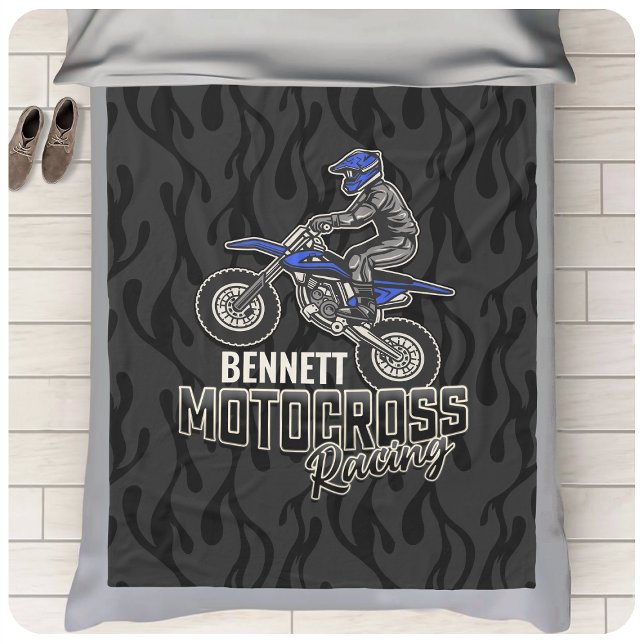 Manta Polar Custom NAME Dirt Bike Rider Motocross Racing (Subido por el creador)