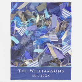 Manta Polar Custom Name Est. Year Blue Purple Abstract Stripes