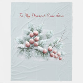 Manta Polar Custom Name Frosted Winter Berry Throw Personalize