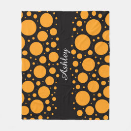 Manta Polar Custom Name Pumpkin Circles Fleece Blanket Gift