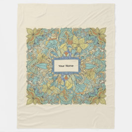 Manta Polar Custom Name Vibrant Zentangle Fleece Blanket