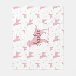 Manta Polar Custom Pastel pink Labrador retriever blanket gift