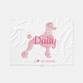 Manta Polar Custom Pastel Pink Poodle Silhouette Blanket