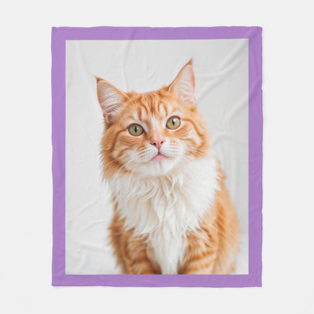 Manta Polar Custom Pet Photo Violet Cat Dog Pictures (Anverso)