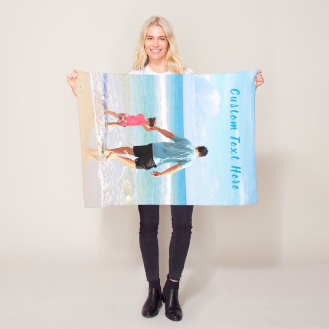 Manta Polar Custom Photo Text Fleece Blanket Your Family DAD (In situ)