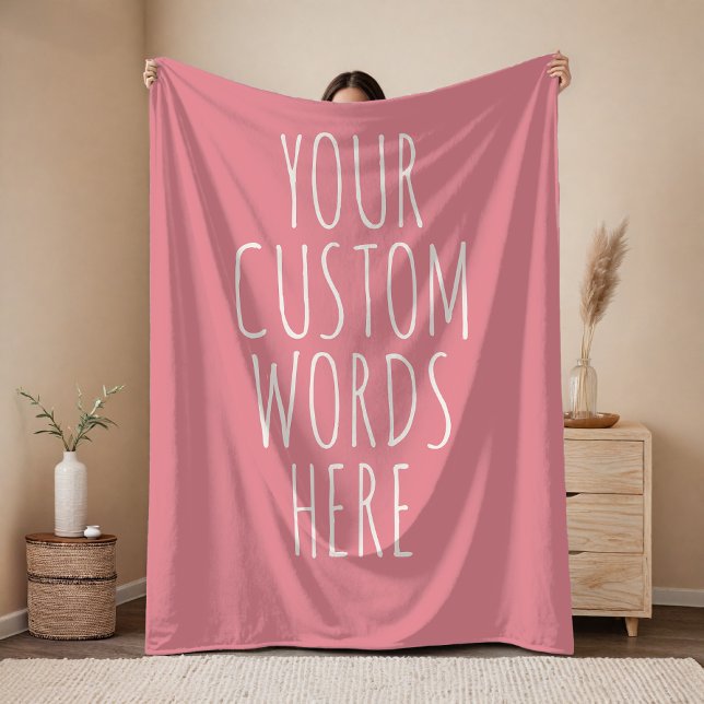 Manta Polar Custom Pink Birthday Text Blanket Gift for Girls  (Custom Message Gift for Mom, Friends & Coworkers - Birthday or Graduation Gift with Custom Words)