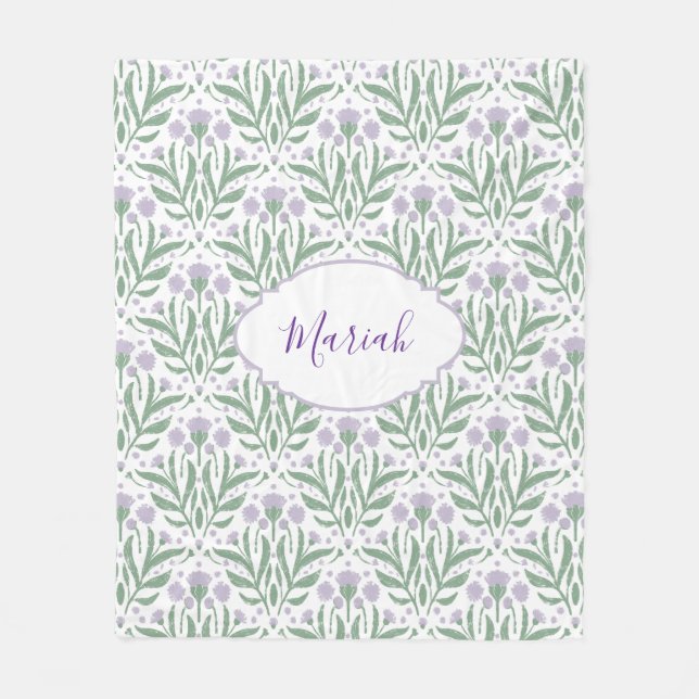 Manta Polar Custom sherpa baby blanket with personalized name. (Anverso)