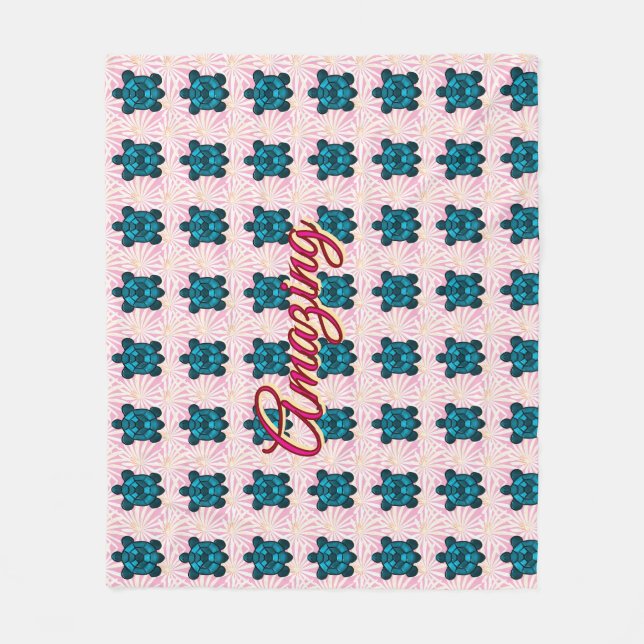 Manta Polar Custom turtle pattern Sherpa Blanket (Anverso)