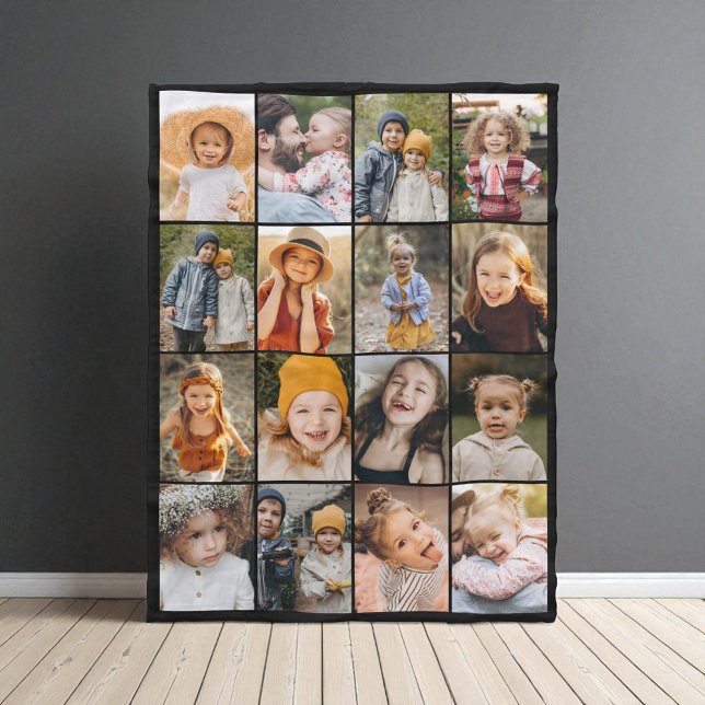 Manta Polar Customized 16 Photo Collage Modern Trendy (Subido por el creador)