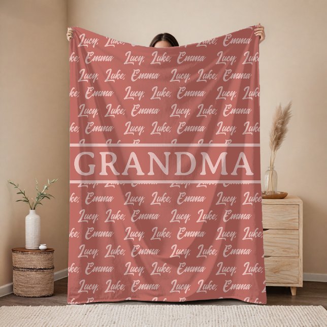 Manta Polar Customized Name Family Blanket for Mama or Grandma (Personalized blanket for mama or grandma, Personalized blanket for mama, Mother’s Day gift for mom)