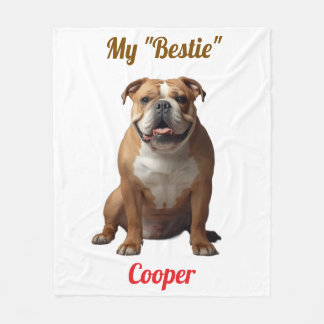 Manta Polar Cuta funda de Bulldog personalizada "My Bestie"