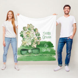 Manta Polar Cuta Lucky Shamrock Clover Watercolor