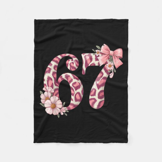 Manta Polar Cute 67 Meme Nk Bow Leopard Floral For Girl Women  (Anverso)