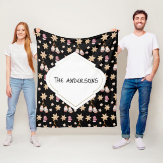 Manta Polar Cute acuarela Winter Glowes Snowman Cookies