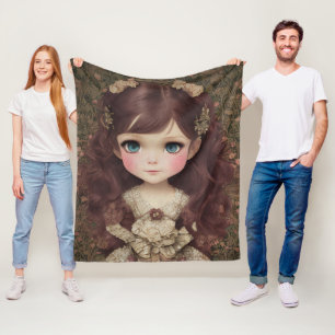 Manta Polar Cute Adorable Estilo Vintage Chibi Kawaii Chica Ar