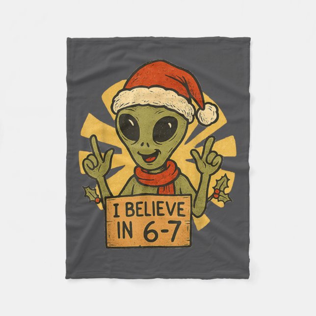 Manta Polar Cute Alien I Believe In 6-7 Christmas Holiday Desi (Anverso)
