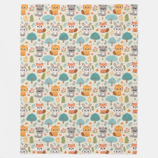 Manta Polar Cute Animal Friends Seamless Pattern – Playful Kid