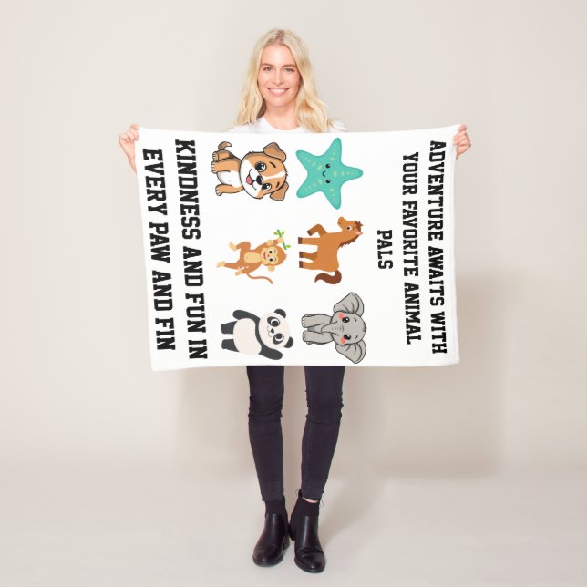 Manta Polar Cute animals blanket for kids (In situ)