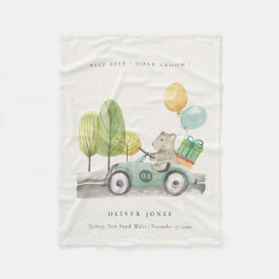 Manta Polar Cute Aqua Green Teddy Balloon Regalo Fiesta Car