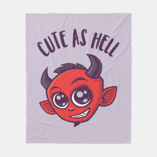 Manta Polar Cute as Hell Devil con texto oscuro