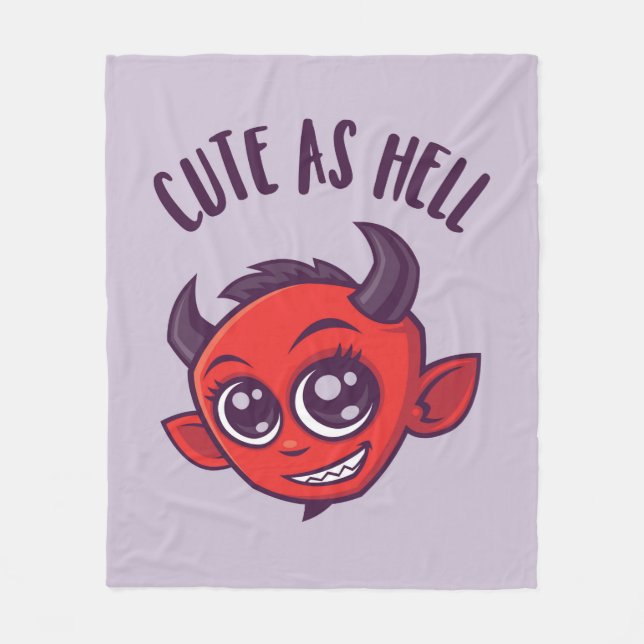 Manta Polar Cute as Hell Devil con texto oscuro (Anverso)